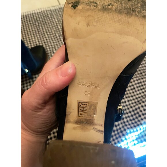 Kurt Geiger Suede and Leather Platform Heeled Ankle Boot Black Sz 39/8 Women's - Picture 13 of 13